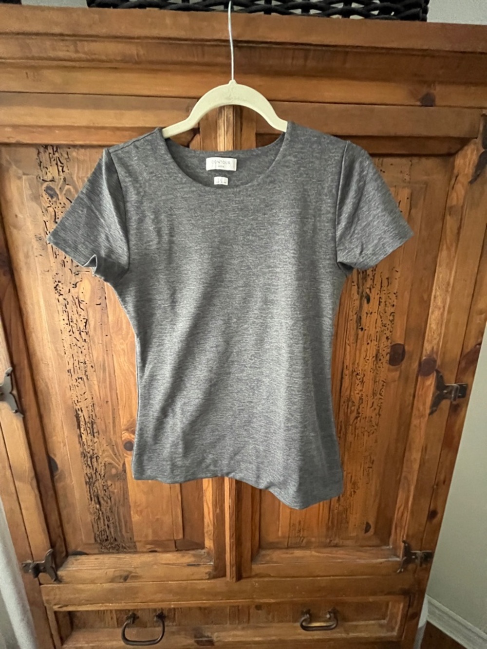Aritzia Contour Heathered Gray Crewneck Tee NWOT Size L